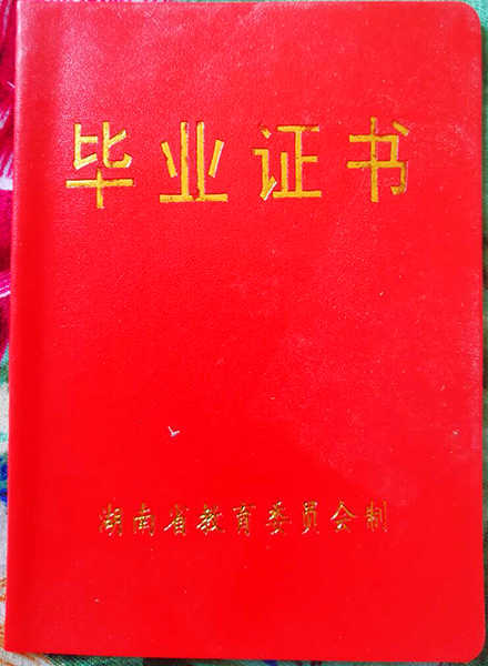 2003年湖南省高中毕业证封面