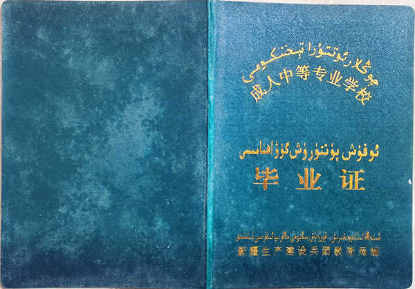 新疆成人中等专业学校毕业证封面