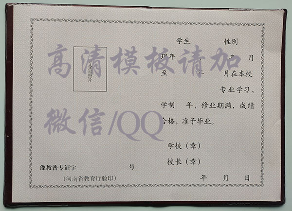 河南省2003年中专毕业证