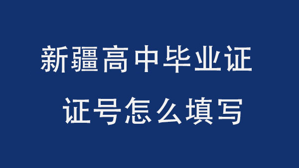 新疆高中毕业证证号怎么填写