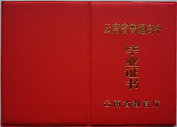 大理2007年高中毕业证封皮